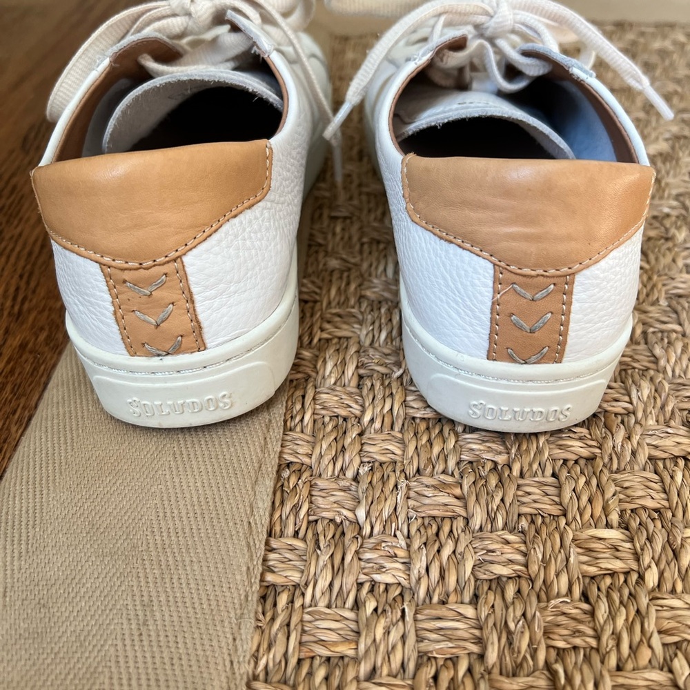 Soludos White Leather Sneakers